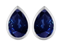 Original Star K™ 9x6mm Pear Shape Created Sapphire Earring Studs