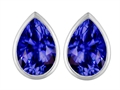 Original Star K™ 9x6mm Pear Shape Simulated Tanzanite Earring Studs
