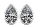 Original Star K™ 9x6mm Pear Shape Genuine White Topaz Earring Studs