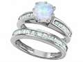 Original Star K™ Cushion Cut 7mm Created Opal Engagement Wedding Set