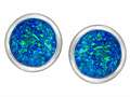 Original Star K™ 7mm Round Created Blue Opal Earring Studs