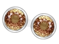 Original Star K™ 7mm Round Simulated Imperial Yellow Topaz Earring Studs