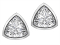 Original Star K™ 7mm Trillion Cut Genuine White Topaz Earring Studs