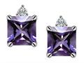 Original Star K™ 7mm Square Cut Simulated Alexandrite Earring Studs
