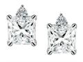 Original Star K™ 7mm Square Cut Genuine White Topaz Earring Studs