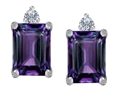 Original Star K™ 8x6mm Emerald Octagon Cut Simulated Alexandrite Earring Studs