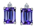 Original Star K™ 8x6mm Emerald Octagon Cut Simulated Tanzanite Earring Studs