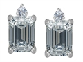 Original Star K™ 8x6mm Emerald Octagon Cut Genuine White Topaz Earring Studs