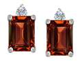 Original Star K™ 8x6mm Emerald Octagon Cut Genuine Garnet Earring Studs