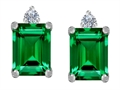 Original Star K™ 8x6mm Emerald Octagon Cut Simulated Emerald Earring Studs