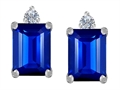 Original Star K™ 8x6mm Emerald Octagon Cut Created Sapphire Earring Studs