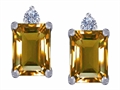 Original Star K™ 8x6mm Emerald Octagon Cut Simulated Imperial Yellow Topaz Earring Studs