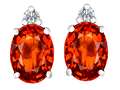 Original Star K™ 8x6mm Oval Simulated Orange Mexican Fire Opal Earring Studs