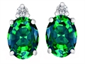 Original Star K™ 8x6mm Oval Simulated Emerald Earring Studs