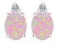 Original Star K™ 8x6mm Oval Created Pink Opal Earring Studs