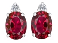 Original Star K™ 8x6mm Oval Created Ruby Earring Studs