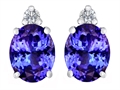 Original Star K™ 8x6mm Oval Simulated Tanzanite Earring Studs