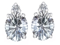 Original Star K™ 8x6mm Oval Genuine White Topaz Earring Studs