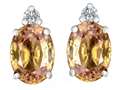 Original Star K™ 8x6mm Oval Simulated Imperial Yellow Topaz Earring Studs