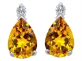 Original Star K™ 9x6mm Pear Shape Genuine Citrine Earring Studs