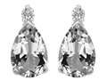 Original Star K™ 9x6mm Pear Shape Genuine White Topaz Earring Studs