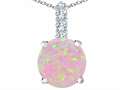 Original Star K™ Large 12mm Round Created Pink Opal Pendant