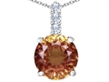 Original Star K™ Large 12mm Round Simulated Imperial Yellow Topaz Pendant