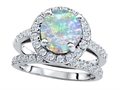 Original Star K™ 8mm Round Created Opal Engagement Wedding Set