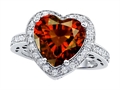 Original Star K™ Large 10mm Heart Shape Simulated Garnet Engagement Wedding Ring