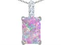 Original Star K™ Large 14x10mm Emerald Cut Created Pink Opal Pendant