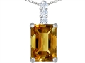 Original Star K™ Large 14x10mm Emerald Cut Simulated Imperial Yellow Topaz Pendant