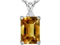 Original Star K™ Large 14x10mm Emerald Cut Simulated Imperial Yellow Topaz Pendant