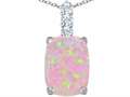 Original Star K™ Large 14x10mm Cushion Cut Created Pink Opal Pendant