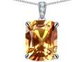 Original Star K™ Large 12x10mm Cushion Cut Simulated Imperial Yellow Topaz Pendant
