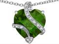Original Star K™ Large 15mm Heart Shape Simulated Green Tourmaline Love Pendant