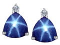 Original Star K™ 7mm Trillion Cut Created Star Sapphire Earring Studs