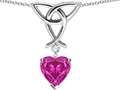 Celtic Love by Kelly Love Knot Pendant with 8mm Heart Shape Simulated Pink Tourmaline