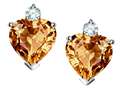 Original Star K™ 7mm Heart Shape Simulated Imperial Yellow Topaz Earrings