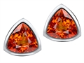 Original Star K™ 7mm Trillion Cut Simulated Orange Mexican Fire Opal Earring Studs