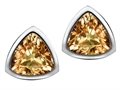 Original Star K™ 7mm Trillion Cut Simulated Imperial Yellow Topaz Earring Studs