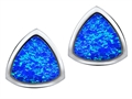 Original Star K™ 7mm Trillion Cut Created Blue Opal Earring Studs