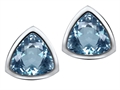 Original Star K™ 7mm Trillion Cut Simulated Aquamarine Earring Studs