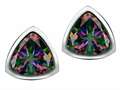 Original Star K™ 7mm Trillion Cut Rainbow Mystic Topaz Earring Studs