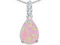 Original Star K™ Large 14x10mm Pear Shape Created Pink Opal Pendant