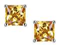 Original Star K™ Square 7mm Simulated Imperial Yellow Topaz Earrings