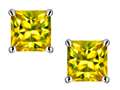 Original Star K™ Square 7mm Simulated Yellow Sapphire Earrings