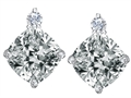 Original Star K™ 7mm Cushion Cut Genuine White Topaz Earring Studs