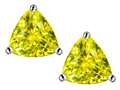 Original Star K™ Trillion 7mm Simulated Yellow Sapphire Earring Studs