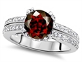 Original Star K™ Round 7mm Genuine Garnet Engagement Wedding Ring