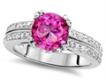 Original Star K™ Round 7mm Created Pink Sapphire Engagement Wedding Ring